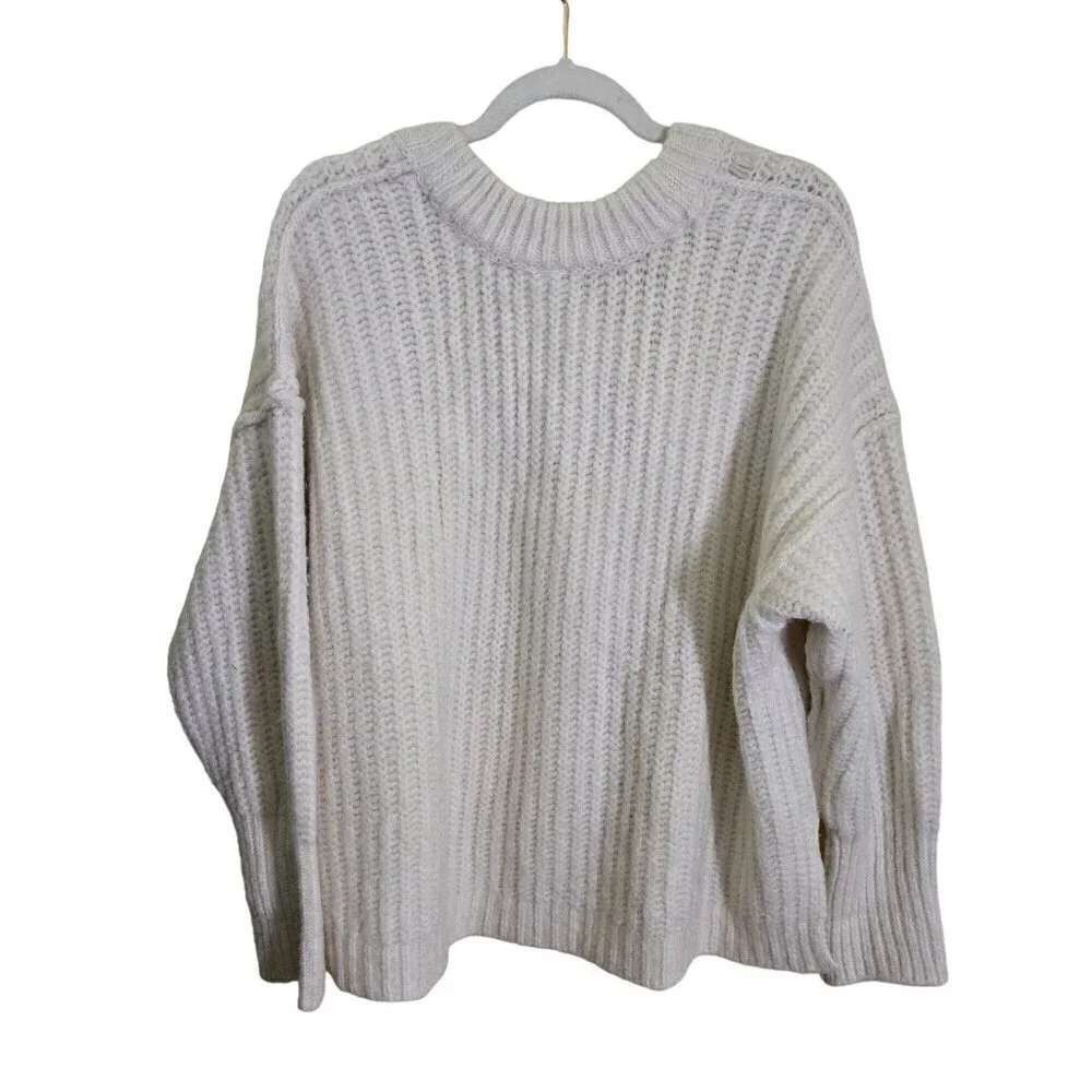 Free People Blue Bell V Neck Sweater Ivory Size XS